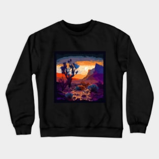 Colorful Desert Joshua Tree Sunset Crewneck Sweatshirt